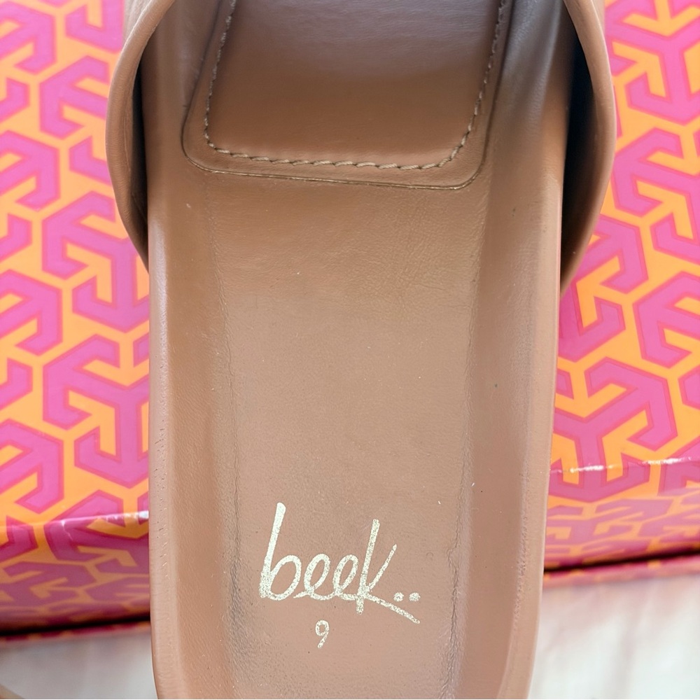 beek Brown leather platform Slide Sandals - Picture 8 of 13